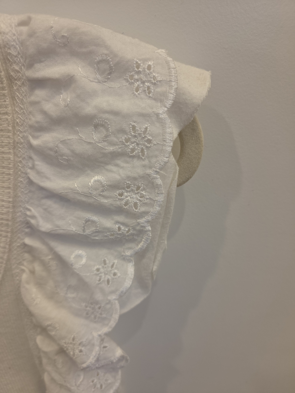 White Eyelet Ruffle Sleeve Tank SO DARLING